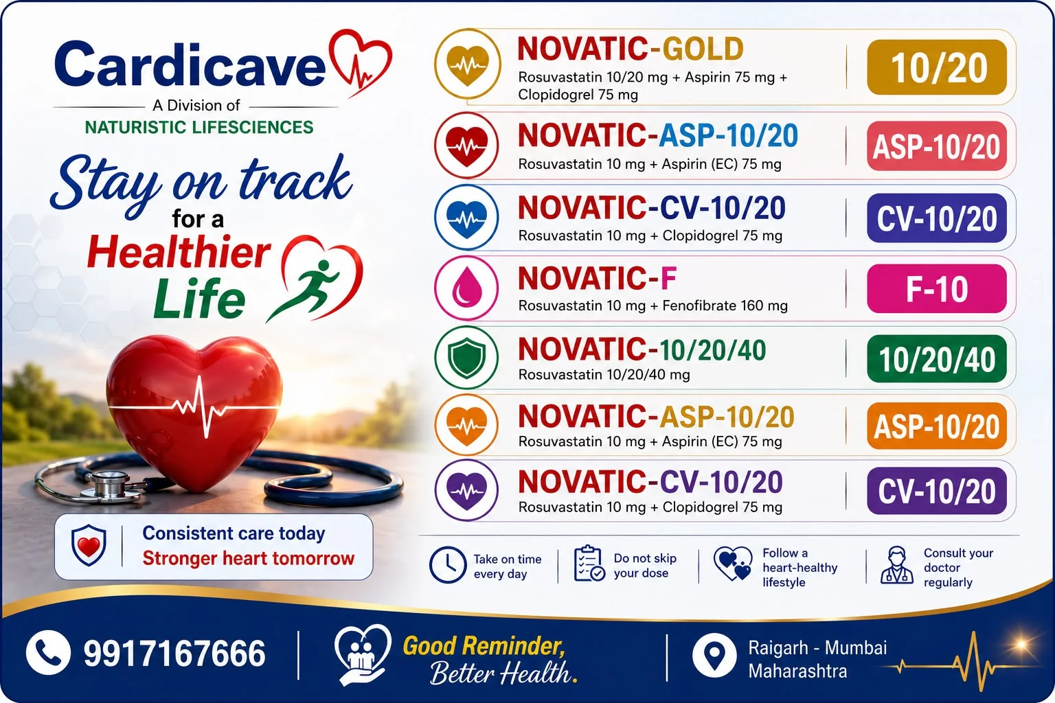 Supplied Cardicave Novatic range product overview graphic