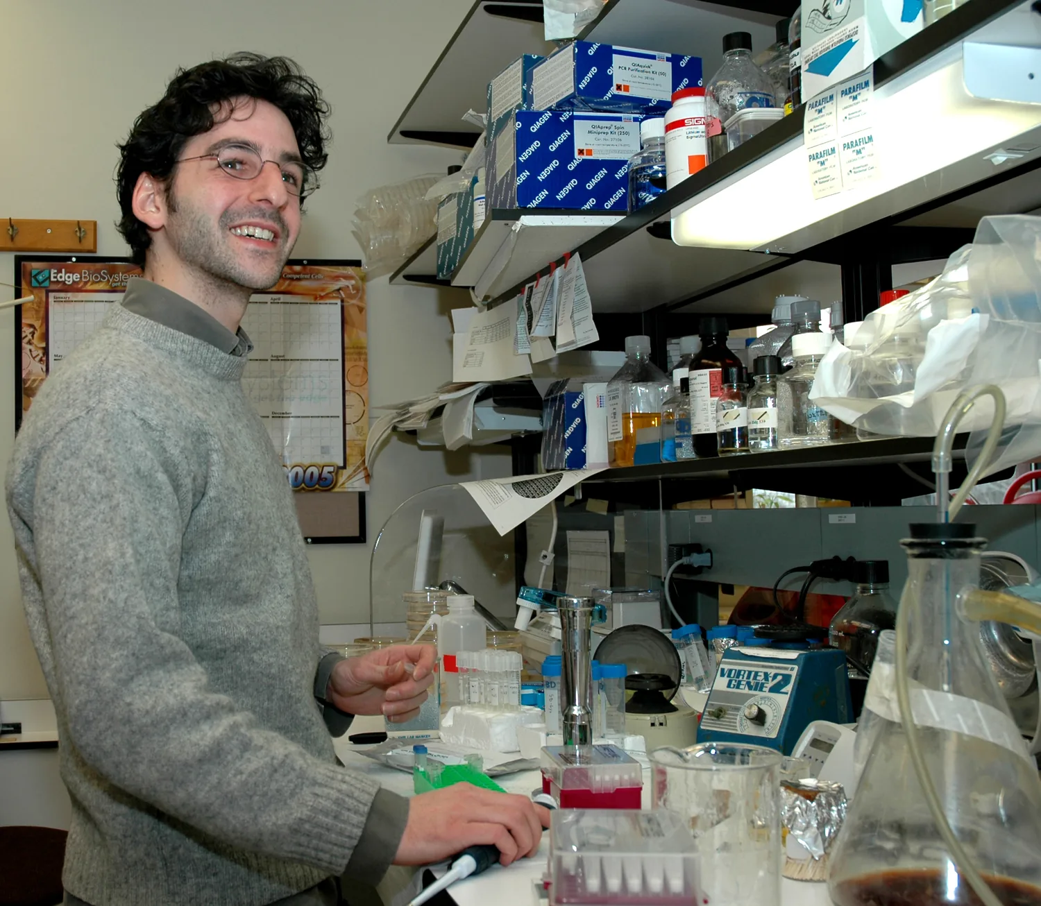 Research professional in a laboratory, representative pharmaceutical industry image